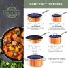 imageNuwave 7pc Cookware Set Healthy Duralon Blue Ceramic Nonstick Coated Diamond Infused ScratchResistant PFAS Free Oven Safe Induction Ready ampamp Evenly Heats Tempered Glass Lids ampamp StayCool HandleRustic Copper