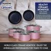 imageNuwave Healthy Duralon Blue Ceramic Nonstick Cookware Set Diamond Infused ScratchResistant PFAS Free Dishwasher ampamp Oven Safe Induction Ready ampamp Evenly Heats Tempered Glass Lids ampamp StayCool HandlesDusty Pink