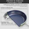 imageNuwave Healthy Duralon Blue Ceramic Nonstick Cookware Set Diamond Infused ScratchResistant PFAS Free Dishwasher ampamp Oven Safe Induction Ready ampamp Evenly Heats Tempered Glass Lids ampamp StayCool HandlesMetallic Pistachio Green