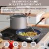 imageNuwave Healthy Duralon Blue Ceramic Nonstick Cookware Set Diamond Infused ScratchResistant PFAS Free Dishwasher ampamp Oven Safe Induction Ready ampamp Evenly Heats Tempered Glass Lids ampamp StayCool HandlesClay