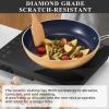 imageNuwave Healthy Duralon Blue Ceramic Nonstick Cookware Set Diamond Infused ScratchResistant PFAS Free Dishwasher ampamp Oven Safe Induction Ready ampamp Evenly Heats Tempered Glass Lids ampamp StayCool HandlesApricot Orange