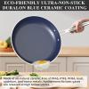 imageNuwave Healthy Duralon Blue Ceramic Nonstick Cookware Set Diamond Infused ScratchResistant PFAS Free Dishwasher ampamp Oven Safe Induction Ready ampamp Evenly Heats Tempered Glass Lids ampamp StayCool HandlesApricot Orange