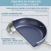 imageNuwave Healthy Duralon Blue Ceramic Nonstick Cookware Set Diamond Infused ScratchResistant PFAS Free Dishwasher ampamp Oven Safe Induction Ready ampamp Evenly Heats Tempered Glass Lids ampamp StayCool HandlesDeep Blue
