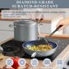 imageNuwave Healthy Duralon Blue Ceramic Nonstick Cookware Set Diamond Infused ScratchResistant PFAS Free Dishwasher ampamp Oven Safe Induction Ready ampamp Evenly Heats Tempered Glass Lids ampamp StayCool HandlesCool Gray