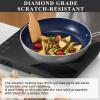 imageNuwave Healthy Duralon Blue Ceramic Nonstick Cookware Set Diamond Infused ScratchResistant PFAS Free Dishwasher ampamp Oven Safe Induction Ready ampamp Evenly Heats Tempered Glass Lids ampamp StayCool HandlesMetallic Tinsel Silver