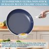 imageNuwave Healthy Duralon Blue Ceramic Nonstick Cookware Set Diamond Infused ScratchResistant PFAS Free Dishwasher ampamp Oven Safe Induction Ready ampamp Evenly Heats Tempered Glass Lids ampamp StayCool HandlesDeep Blue