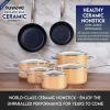 imageNuwave Healthy Duralon Blue Ceramic Nonstick Cookware Set Diamond Infused ScratchResistant PFAS Free Dishwasher ampamp Oven Safe Induction Ready ampamp Evenly Heats Tempered Glass Lids ampamp StayCool HandlesApricot Orange