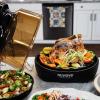imageNuwave TODD ENGLISH Air Fryer Grill Oven Combo TRUE Char ampamp Flavor 100 in 1 Super Convection Toaster Oven Countertop Excellent Thermal Insulation POWERPORT PlugIn Grill 550F Stainless SteelPower Dome  Grill