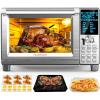 imageNuwave Bravo Air Fryer Toaster Smart Oven 12in1 Countertop Convection 30QT XL Capacity 50500F Temperature Controls Top and Bottom Heater Adjustments 0100 Brushed Stainless Steel Look