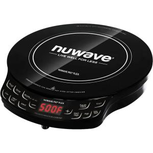 imageNUWAVE Flex Precision Induction Cooktop 1025 ShatterProof Ceramic Glass 65 Heating Coil 45 Temps from 100F to 500F 3 Wattage Settings 600 900 ampamp 1300 Watts 9 Duralon Ceramic Pan IncludedPIC Flex