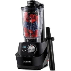 imageNuWave Moxie Commercial Blender Vacuum Smoothie Blender with 25HP Motor Professional Grade SelfCleaning  6 presets ampamp 10 Speed Settings for Shakes Smoothies Nut Butters Crushed IceBlack Grey