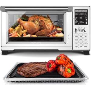 imageNuwave Bravo XL Pro Air Fryer Toaster Oven with Grill Combo 2025 New UltraFast Convection System 35 Crispier 2X More Even 142 Presets 50500F Smarter Probe PFAS Free 30QT Stainless SteelNonStick