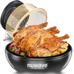 imageNuwave TODD ENGLISH Air Fryer Grill Oven Combo TRUE Char ampamp Flavor 100 in 1 Super Convection Toaster Oven Countertop Excellent Thermal Insulation POWERPORT PlugIn Grill 550F Stainless SteelPower Dome  Grill