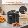imageNuwave Brio 10in1 Air Fryer 725Qt with Patented Linear T Thermal Technology for Crisping Roasting Dehydrating and Reheating NonStick Dishwasher Safe Basket and App with 100 Recipes  Black725QT Brio Air Fryer