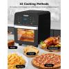 imageNuwave Brio 10in1 Air Fryer 725Qt with Patented Linear T Thermal Technology for Crisping Roasting Dehydrating and Reheating NonStick Dishwasher Safe Basket and App with 100 Recipes  Black155QT Brio Air Fryer