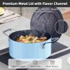 imageNuwave Lux 13pc Forged Lightweight Cookware Set PFAS Free Healthy G10 Duralon Ceramic Coating Ultra NonStick StayCool Handles Works on All Cooktops ampamp Induction ReadyPoppy Blue