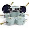 imageNuwave Lux 13pc Forged Lightweight Cookware Set PFAS Free Healthy G10 Duralon Ceramic Coating Ultra NonStick StayCool Handles Works on All Cooktops ampamp Induction ReadyMint Green