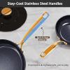 imageNuwave Lux 13pc Forged Lightweight Cookware Set PFAS Free Healthy G10 Duralon Ceramic Coating Ultra NonStick StayCool Handles Works on All Cooktops ampamp Induction ReadyBlack Coffee