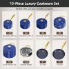 imageNuwave Lux 13pc Forged Lightweight Cookware Set PFAS Free Healthy G10 Duralon Ceramic Coating Ultra NonStick StayCool Handles Works on All Cooktops ampamp Induction ReadyBlueberry