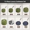 imageNuwave Lux 13pc Forged Lightweight Cookware Set PFAS Free Healthy G10 Duralon Ceramic Coating Ultra NonStick StayCool Handles Works on All Cooktops ampamp Induction ReadyAvocado