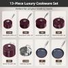 imageNuwave Lux 13pc Forged Lightweight Cookware Set PFAS Free Healthy G10 Duralon Ceramic Coating Ultra NonStick StayCool Handles Works on All Cooktops ampamp Induction ReadyCinnamon