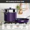 imageNuwave Lux 13pc Forged Lightweight Cookware Set PFAS Free Healthy G10 Duralon Ceramic Coating Ultra NonStick StayCool Handles Works on All Cooktops ampamp Induction ReadyEggplant