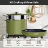 imageNuwave Lux 13pc Forged Lightweight Cookware Set PFAS Free Healthy G10 Duralon Ceramic Coating Ultra NonStick StayCool Handles Works on All Cooktops ampamp Induction ReadyAvocado