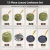 imageNuwave Lux 13pc Forged Lightweight Cookware Set PFAS Free Healthy G10 Duralon Ceramic Coating Ultra NonStick StayCool Handles Works on All Cooktops ampamp Induction ReadyAvocado