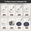 imageNuwave Lux 13pc Forged Lightweight Cookware Set PFAS Free Healthy G10 Duralon Ceramic Coating Ultra NonStick StayCool Handles Works on All Cooktops ampamp Induction ReadyOyster