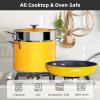imageNuwave Lux 13pc Forged Lightweight Cookware Set PFAS Free Healthy G10 Duralon Ceramic Coating Ultra NonStick StayCool Handles Works on All Cooktops ampamp Induction ReadyGoldenrod