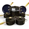 imageNuwave Lux 13pc Forged Lightweight Cookware Set PFAS Free Healthy G10 Duralon Ceramic Coating Ultra NonStick StayCool Handles Works on All Cooktops ampamp Induction ReadyBlack Coffee