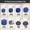 imageNuwave Lux 13pc Forged Lightweight Cookware Set PFAS Free Healthy G10 Duralon Ceramic Coating Ultra NonStick StayCool Handles Works on All Cooktops ampamp Induction ReadyBlueberry