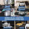 imageNuwave ProSmart 9pc Stainless Steel Cookware Set HeavyDuty TriPly 31mm Thickness 1810SS Space Saving Nestable Design StayCool Handles InductionReady Works on All Cooktops 20Yer WrrantyStainless Steel