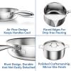 imageNuwave ProSmart 9pc Stainless Steel Cookware Set HeavyDuty TriPly 31mm Thickness 1810SS Space Saving Nestable Design StayCool Handles InductionReady Works on All Cooktops 20Yer WrrantyStainless Steel