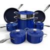 imageNuwave Lux 13pc Forged Lightweight Cookware Set PFAS Free Healthy G10 Duralon Ceramic Coating Ultra NonStick StayCool Handles Works on All Cooktops ampamp Induction ReadyBlueberry