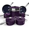 imageNuwave Lux 13pc Forged Lightweight Cookware Set PFAS Free Healthy G10 Duralon Ceramic Coating Ultra NonStick StayCool Handles Works on All Cooktops ampamp Induction ReadyEggplant