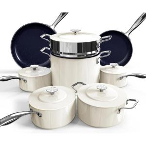 imageNuwave Lux 13pc Forged Lightweight Cookware Set PFAS Free Healthy G10 Duralon Ceramic Coating Ultra NonStick StayCool Handles Works on All Cooktops ampamp Induction ReadyOyster