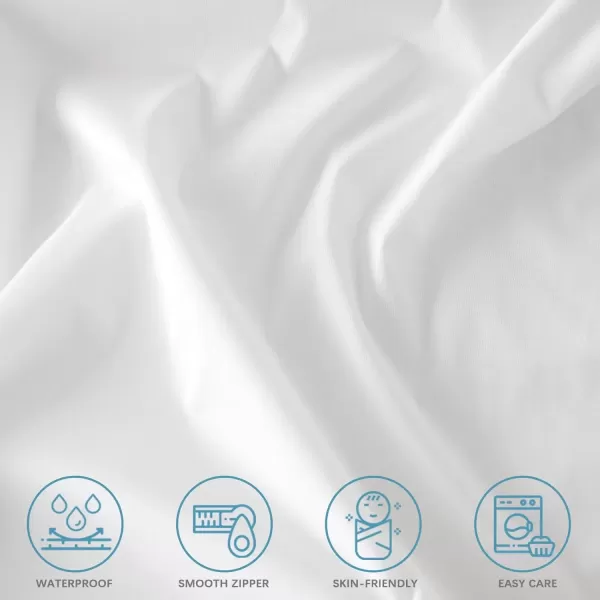 image4 Pack Pillow Protectors with Zipper Breathable ampamp Noiseless ampamp Durable 100 Waterproof Pillow Cases Standard Size White Pillow ProtectorBody Pillow