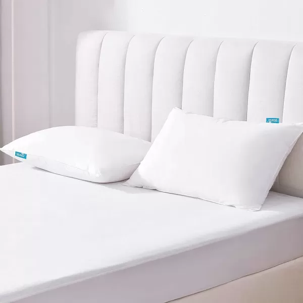 image4 Pack Pillow Protectors with Zipper Breathable ampamp Noiseless ampamp Durable 100 Waterproof Pillow Cases Standard Size White Pillow ProtectorKing