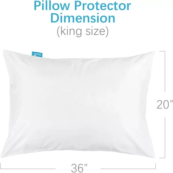 image4 Pack Pillow Protectors with Zipper Breathable ampamp Noiseless ampamp Durable 100 Waterproof Pillow Cases Standard Size White Pillow ProtectorKing