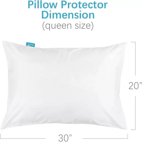 image4 Pack Pillow Protectors with Zipper Breathable ampamp Noiseless ampamp Durable 100 Waterproof Pillow Cases Standard Size White Pillow ProtectorQueen
