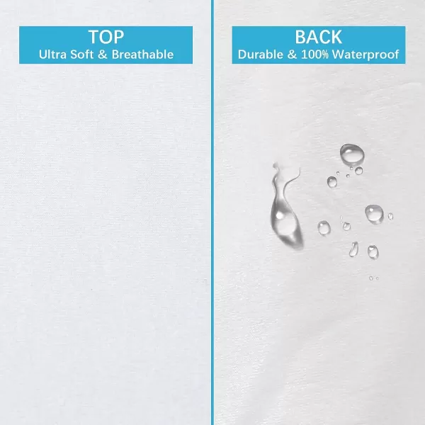 image4 Pack Pillow Protectors with Zipper Breathable ampamp Noiseless ampamp Durable 100 Waterproof Pillow Cases Standard Size White Pillow ProtectorQueen