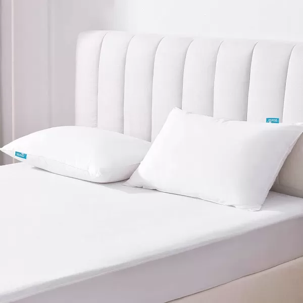 image4 Pack Pillow Protectors with Zipper Breathable ampamp Noiseless ampamp Durable 100 Waterproof Pillow Cases Standard Size White Pillow ProtectorQueen