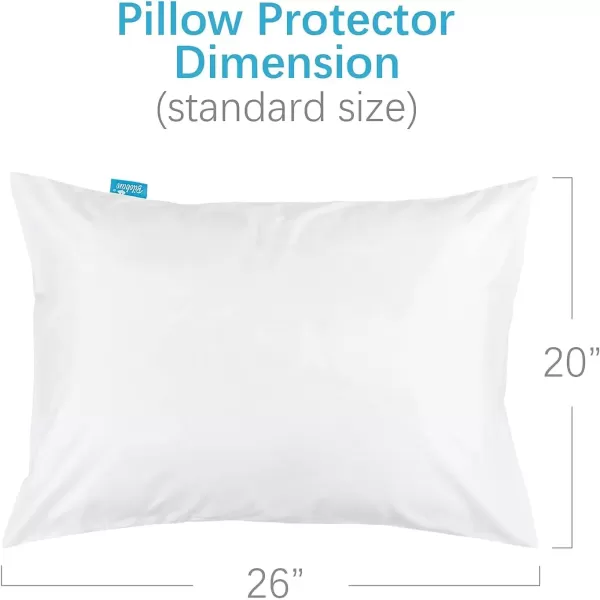 image4 Pack Pillow Protectors with Zipper Breathable ampamp Noiseless ampamp Durable 100 Waterproof Pillow Cases Standard Size White Pillow ProtectorStandard