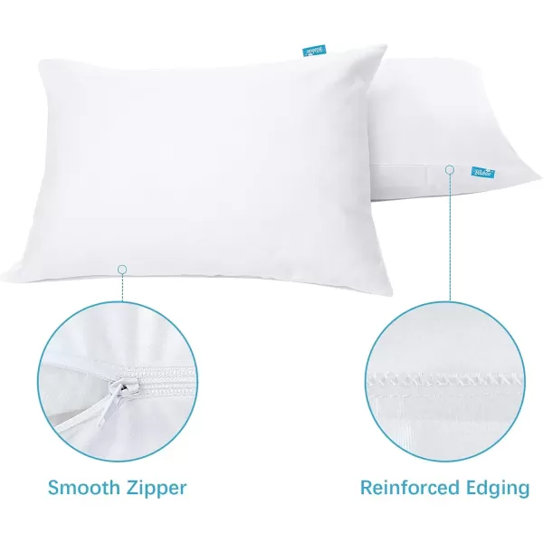 image4 Pack Pillow Protectors with Zipper Breathable ampamp Noiseless ampamp Durable 100 Waterproof Pillow Cases Standard Size White Pillow ProtectorToddler