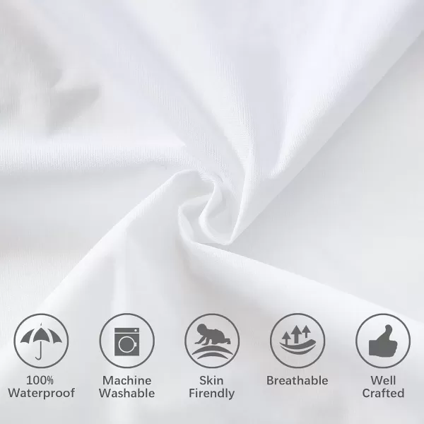 image4 Pack Pillow Protectors with Zipper Breathable ampamp Noiseless ampamp Durable 100 Waterproof Pillow Cases Standard Size White Pillow ProtectorToddler