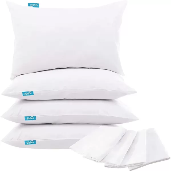 image4 Pack Pillow Protectors with Zipper Breathable ampamp Noiseless ampamp Durable 100 Waterproof Pillow Cases Standard Size White Pillow ProtectorToddler