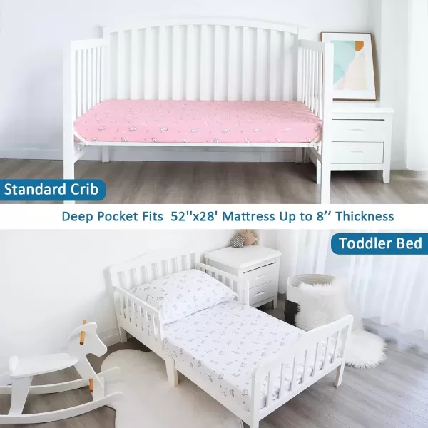 imageBassinet Sheet 4 Pack for Baby Boys or Girls Bassinet Sheets Ultra Soft Universal Fit for Most Rectangle Oval Hourglass Bassinet Mattress Bassinet Sheets GreyPink  Purple