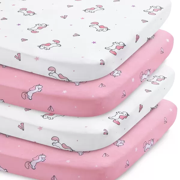imageBassinet Sheet 4 Pack for Baby Boys or Girls Bassinet Sheets Ultra Soft Universal Fit for Most Rectangle Oval Hourglass Bassinet Mattress Bassinet Sheets GreyPink  White