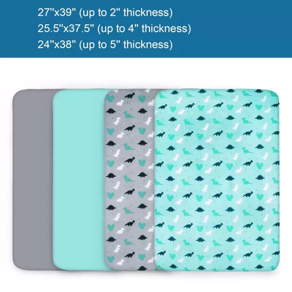 imageBassinet Sheet 4 Pack for Baby Boys or Girls Bassinet Sheets Ultra Soft Universal Fit for Most Rectangle Oval Hourglass Bassinet Mattress Bassinet Sheets GreyGrey  Aqua